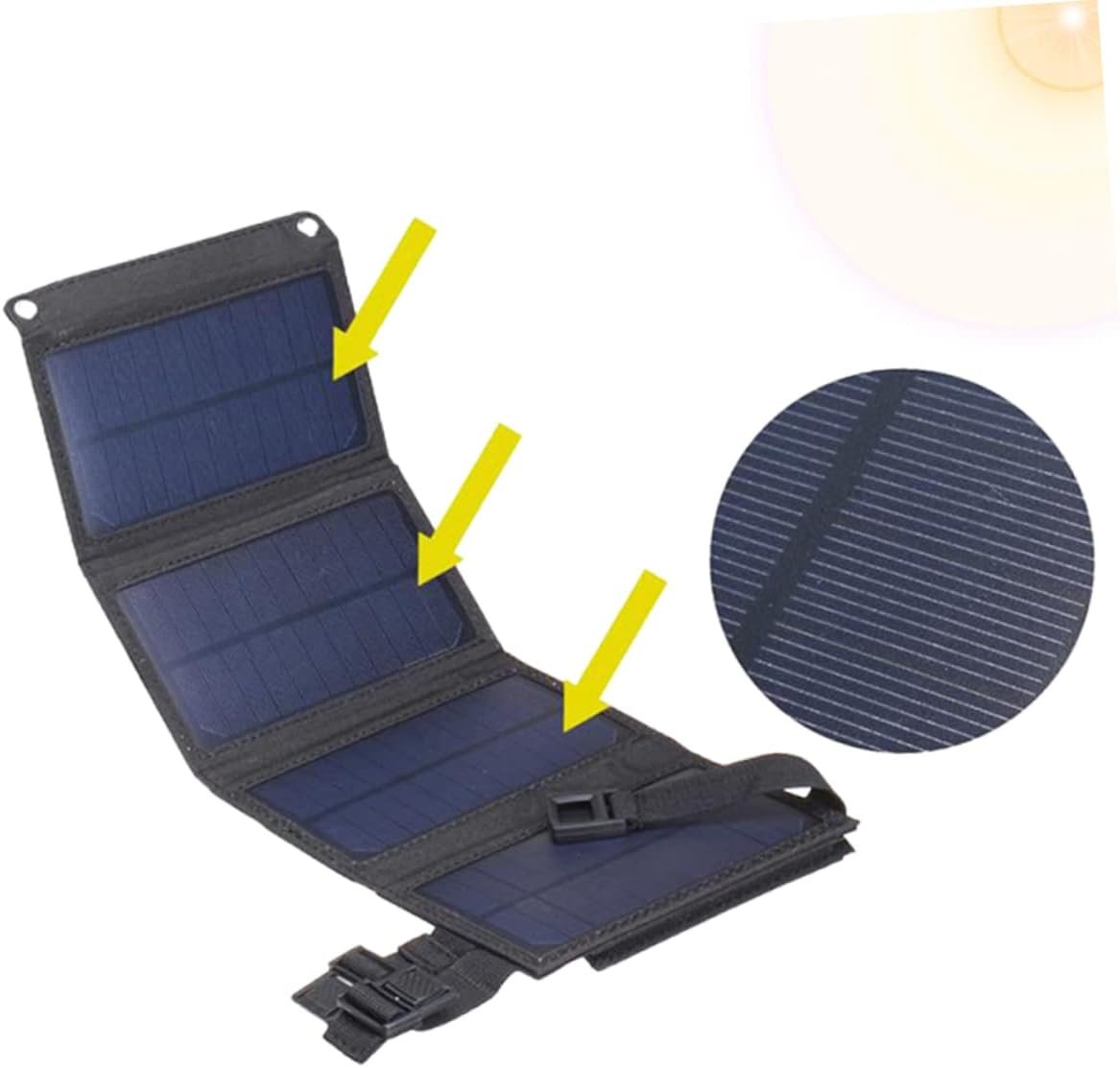 Gogogmee Foldable Solar Panel Charger 10w Solar Power Bank USB Port for Mobiles Outdoor Use