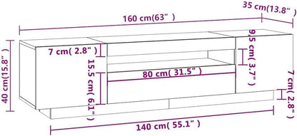 vidaXL TV Cabinet with LED Lights TV Stands HiFi Unit Entertainment Center Plasma Stereo Cabinet Bedroom Living Room Furniture White