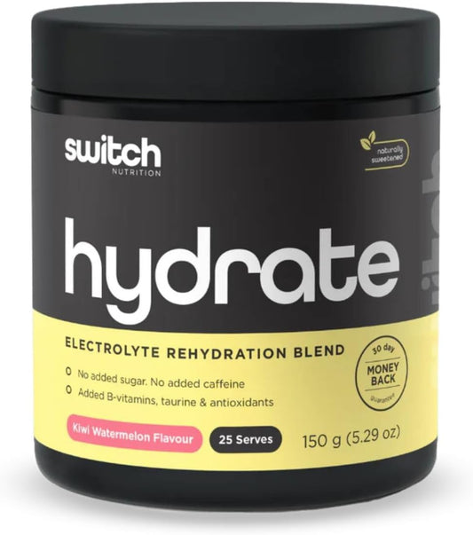 Switch Nutrition Hydrate Electrolyte Rehydration Blend 25 Serve Kiwi Watermelon
