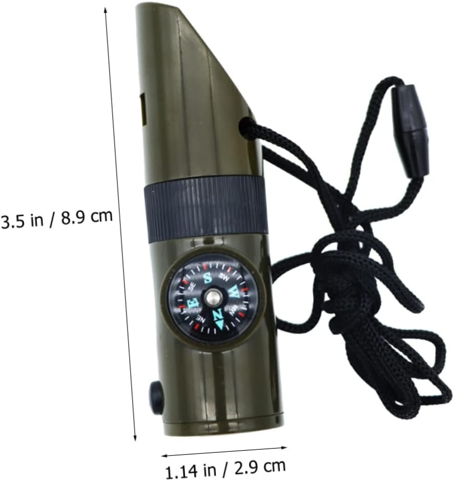 VICASKY 2Pcs Multi Function Outdoor Emergency Whistle with LED Light and Compass Survival Whistle Tool