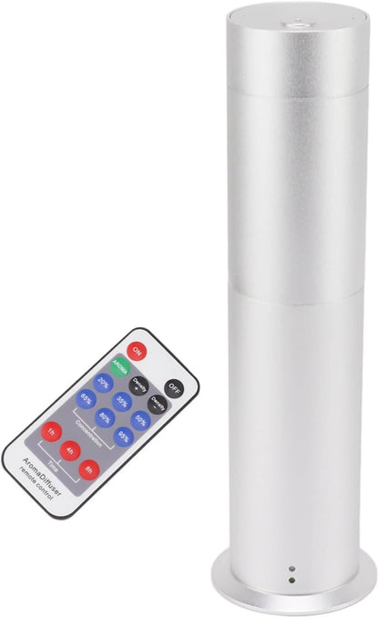 Scent Air Machine, Large Coverage Area Silver Cylindrical Shape Essential Oil Diffuser with Remote Control for Home (US Plug)