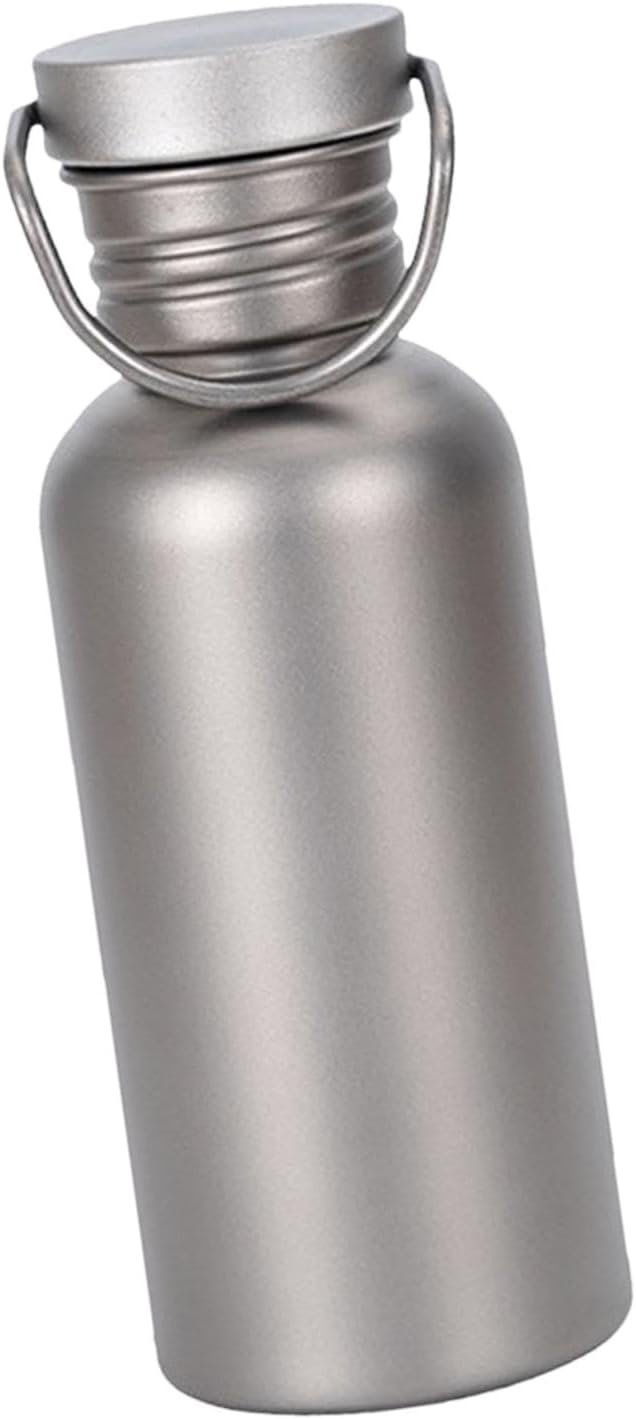 Titanium Water Bottle - Stainless Steel Water Bottle | Water Bottle in Titanium, Leak Proof Cycling Drinkware, Titanium Hydration Water Bottle for Outdoor Activities, Hiking, Camping, Travelling