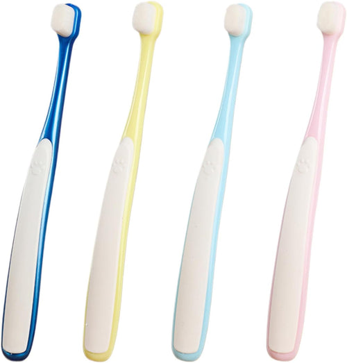 Jvjggag Puppy Toothbrush, 4X Soft Tooth Brush, Comfortable Grip Gentle Bristles Teeth Brushing Kit Wide Head Pet Oral Care Supply For Daily Use Home Travel
