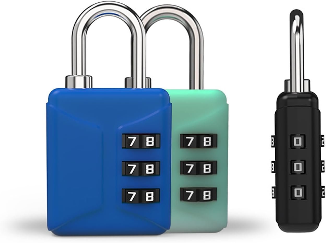 Maizoon Combination Lock with 3-Digit Resettable Code Combo Lightweight and Cute Outdoor Padlock for High Security for Luggage Backpak Bag Suitcase Baggage Pack of 6