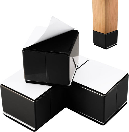 4 Pieces Steel Furniture Riser, Self Adhesive Furniture Risers, 60 x 60 x 50 mm, Bed Riser, Bed Stand, High Furniture Risers, Bed Feet for Chairs, Wardrobes, Beds, Tables, etc.