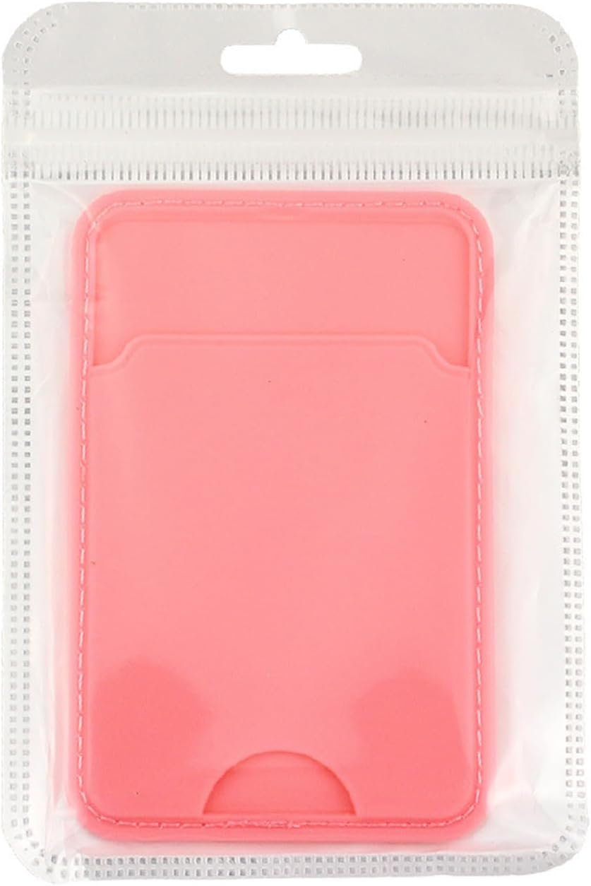 Toguma Cell Phone Card Holder Pocket for Back of Phone Card Wallet Holder for Phone Case Credit Card Holder for Woman Man, Compatible with Most of Cell Phone (Pink)