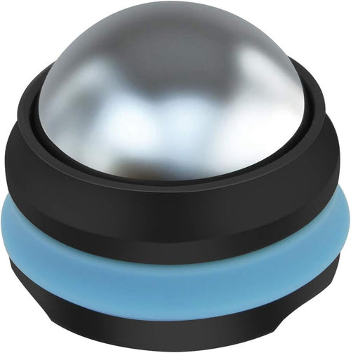 AHIER Cold Massage Roller Ball, Stainless Steel Cold Therapy Relief, Free Rolling Removable Gel Ball Deep Tissue Massage Pain Relief, Great Tool for Back/Neck Pain, Muscles Recovery (Black)