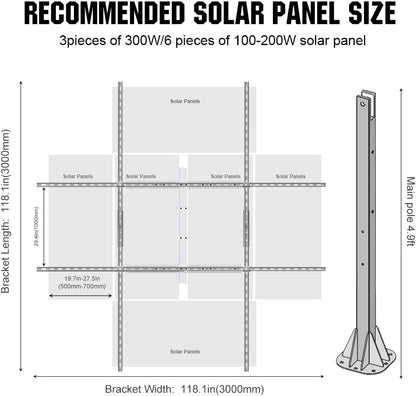 ECO-WORTHY Solar Panel Dual Axis Tracking System (Increase 40% Power) with Tracker Controller, Complete Solar Tracker Kit, Ideal for Different Solar Panels, for Yard/Farm/Field