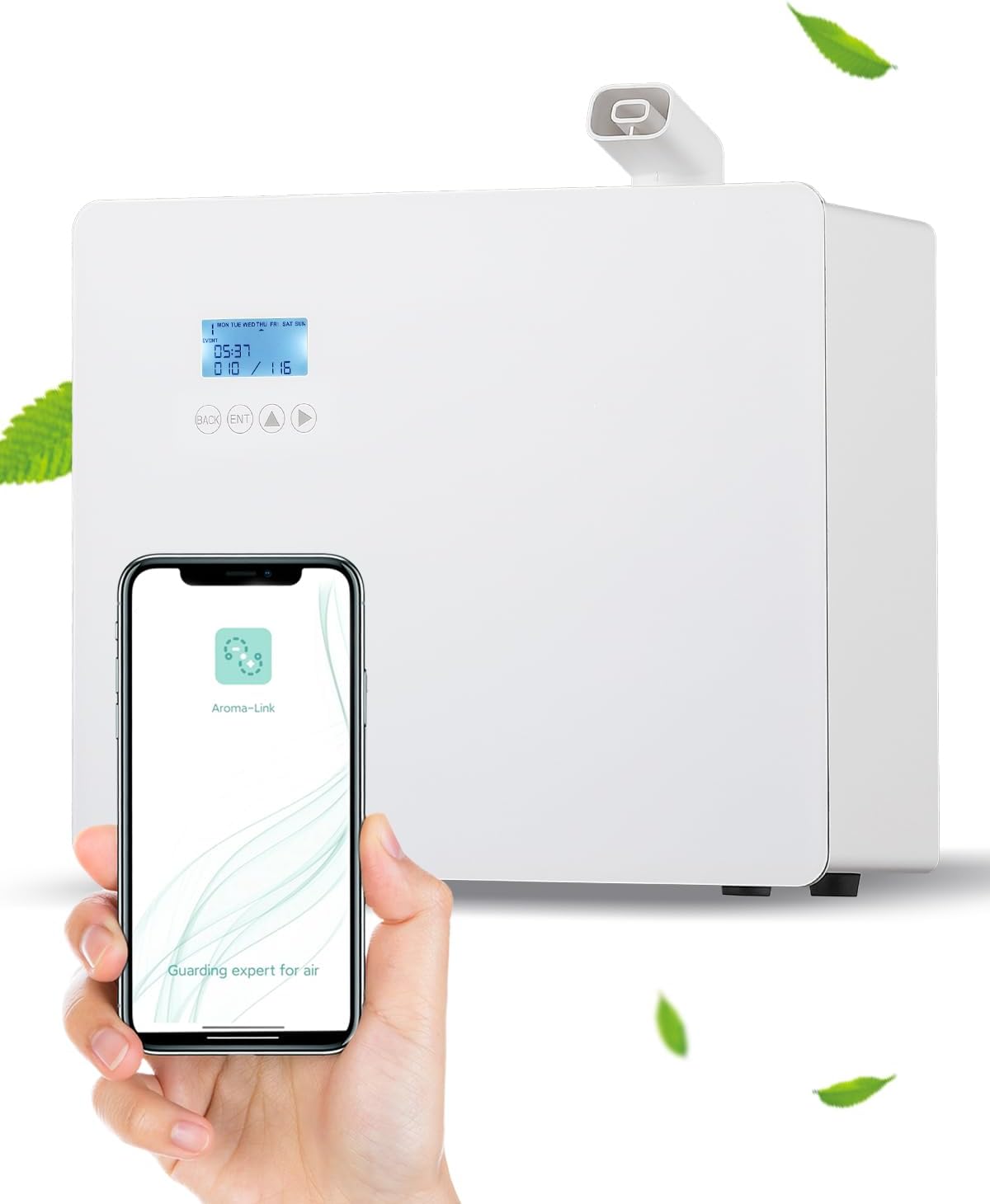 Mxmoonant Essential Oil Diffuser, Waterless, 3000m³ Cover, 1000 ml Oil Bottle, Wall Mounted, Electric, App Control, HVAC Connectable for Large Rooms, Home, Office, Hotel