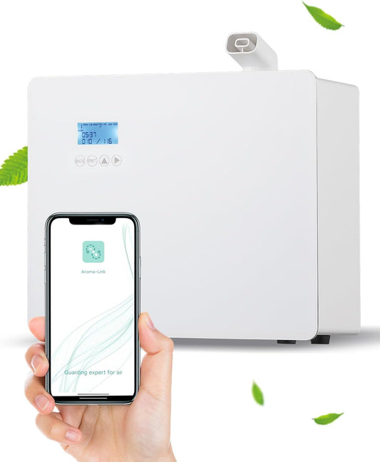 Mxmoonant Essential Oil Diffuser, Waterless, 3000m³ Cover, 1000 ml Oil Bottle, Wall Mounted, Electric, App Control, HVAC Connectable for Large Rooms, Home, Office, Hotel