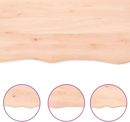 Eleganz Solid Wood Table Top 60 x 60 x (2-4) cm Untreated Live Edge – Eco-Friendly & Durable for Dining, Office or Outdoor Use