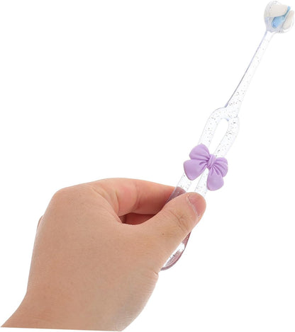 BIUDECO 3pcs Three Sided Girl Toothbrush: Three Bristles For Kids Soft And Gentle For Complete Tooth And Gum Care For Ages Cleans All Sides