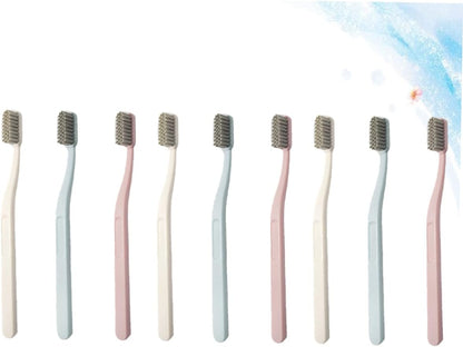 minkissy Pack Nylon Toothbrushes Hard Hair Adult Brush Set for Bathroom Oral Care