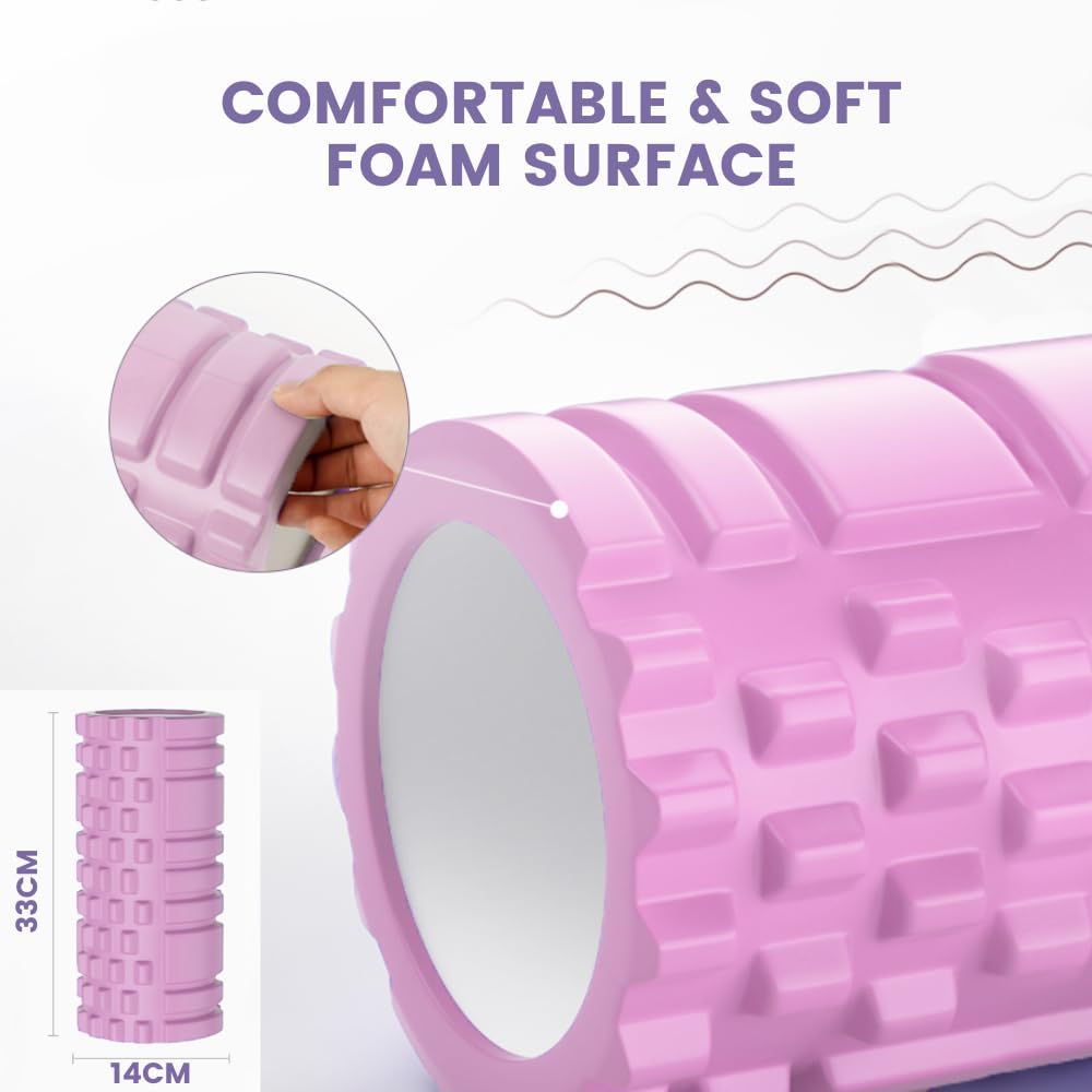 MAGIC SELECT Muscle Massage Roller. Fitness Foam Roller. Eva Foam Roller. Relieve Pain, Training Muscles, Massage of the Back, Legs. 33 x 14 cm