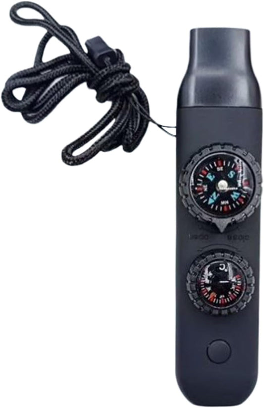 Whistle Outdoor Survival Whistle – Multi Function Loud Safety Whistle with Temperature Gauge and Direction Compass, Gear for Camping, Hiking, Car Travel, Expedition Adventures, for Men