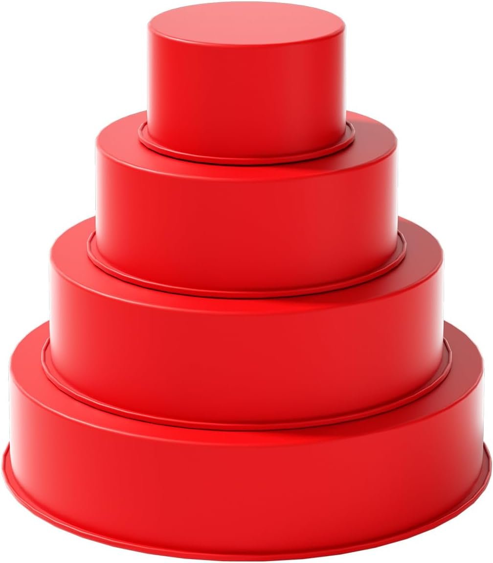 saphe 4 packs Silicone Cake Pans, Nonstick Silicone Round Cake Molds for baking, silicone bakeware sets for Cakes, Cheese Cakes and Chocolate Cakes - 4+6+8+10 inch