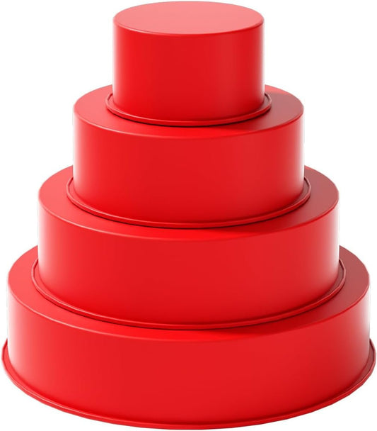 saphe 4 packs Silicone Cake Pans, Nonstick Silicone Round Cake Molds for baking, silicone bakeware sets for Cakes, Cheese Cakes and Chocolate Cakes - 4+6+8+10 inch