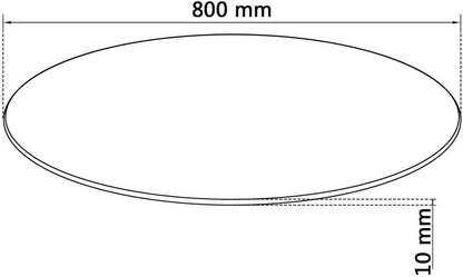 vidaXL Table Top Tempered Glass Round 800mm Replacement Tabletop Accessory
