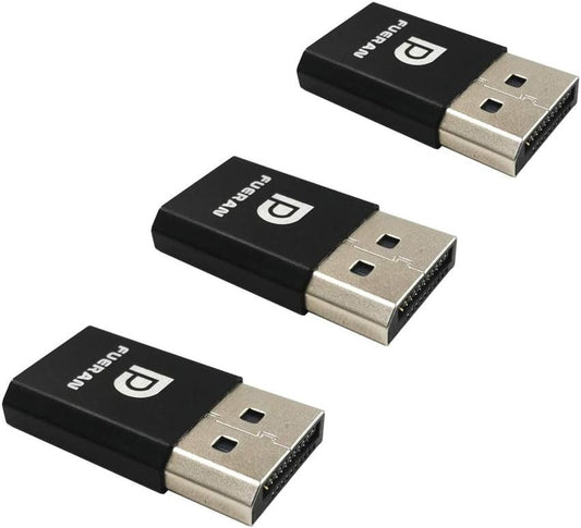 FUERAN DP - DisplayPort Display Emulator EDID Emulator Plug (fit Headless 2560x1600@60Hz)-3Pack