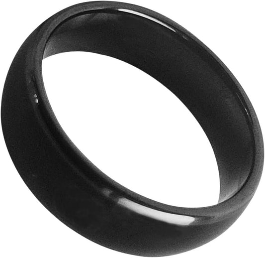 HECERE Waterproof Ceramic NFC Ring, NFC Forum Type 2 215 496 Bytes Chip Universal for Mobile Phone, All-Round Sensing Technology Wearable Smart Ring, Fasion Ring for Men or Women (7#, Black)