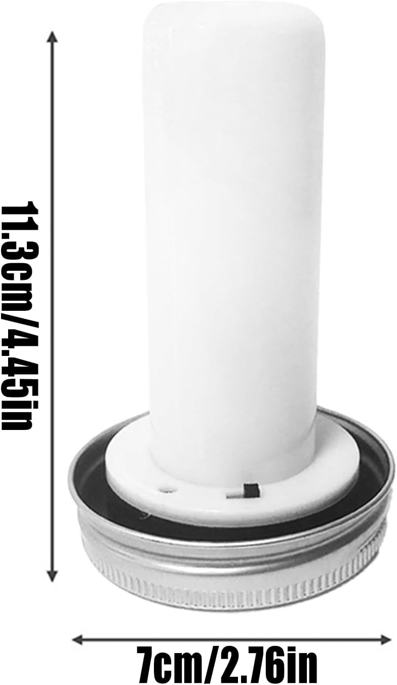 Solar Jar Light Lids, Sun-Powered Replacement Top, Wide-Mouth Cover Design, 4.45x2.76x2.76 Inches, 600mAh Battery Capacity, 6-8 Hour Charging, for Backyard, Patio, Wedding