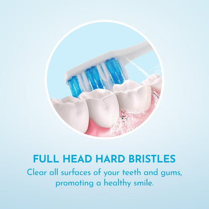 REACH Essential Care Interdental Medium Toothbrush, Single Pack x 8, Full Head Hard Bristles Manual Toothbrushes, Variety of Colours Multipack, Daily Oral Enamel Dental Care