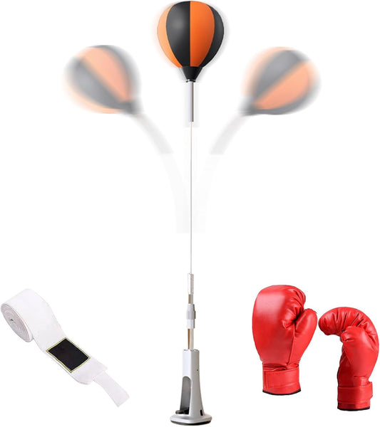 Freestanding Punching Bag, Reflex Training Kit, Height Adjustable Rebound Stand, Boxing Fitness Gear, for Gym Stress Relief Workouts EVA, stainless steel