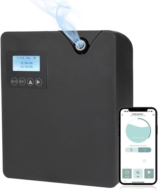 Smart Scent Air Machine, 300ML Aromatherapy Diffuser with Touch Screen & Bluetooths/WiFi Remote App Control, Covering 300-400m³, for Home, Hotel, Office, Bedroom, Spa Black