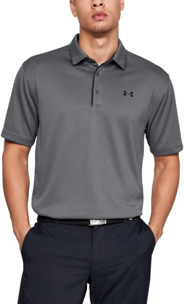 UNDER ARMOUR mens Tech Golf Polo ,Mango Orange (492)/Pitch Gray,Medium