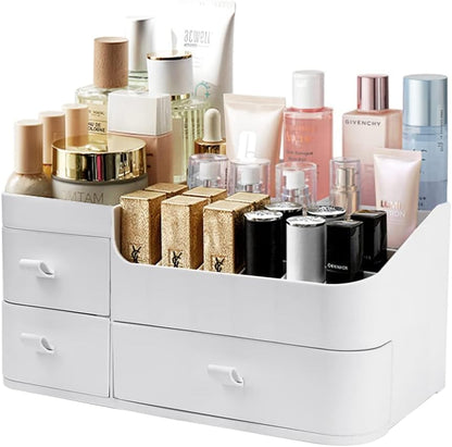 REFORUNG Makeup Organizer with Drawers Makeup Organizer Storage Container Makeup Organizer 28 x 18 cm Plastic Cosmetic Organizer for Cosmetics, Jewellery and Accessories