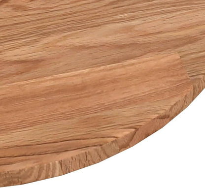 Round Replacement Dining Table Top, 70 cm Diameter x 1,5 cm, Solid Oak Wood, Light Brown, Perfect for Cafe, Ristorante, Bar, Coffee Table, Commercial Use