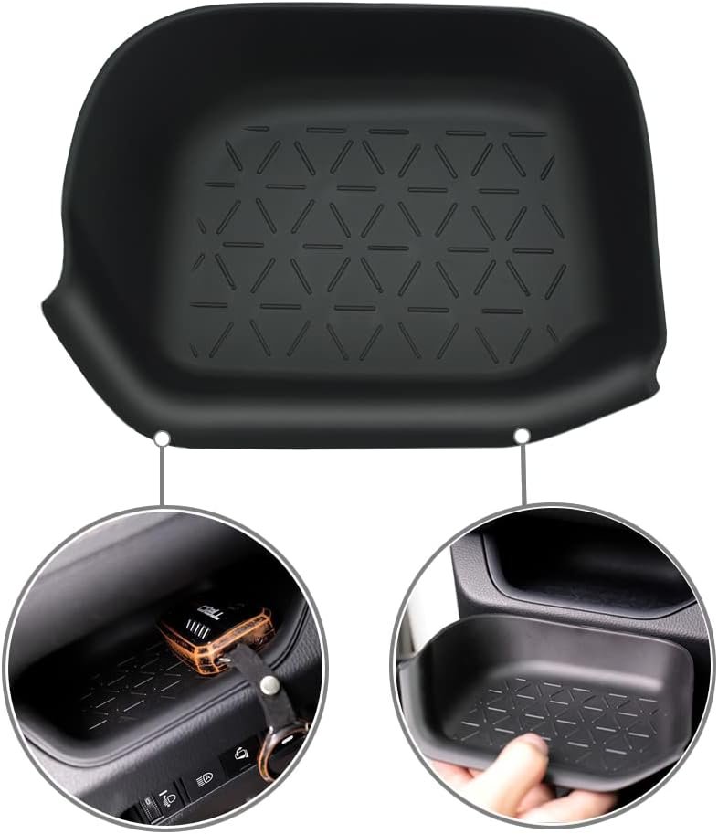 CUCHIYUN Driver Storage Box Organizer Mat Driver's Interior Insert Tray Center Console Organizer Tray Compatible with Toyota RAV4 2022 Accessories 2021 2020 2019 - Non-Slip Anti-Dust