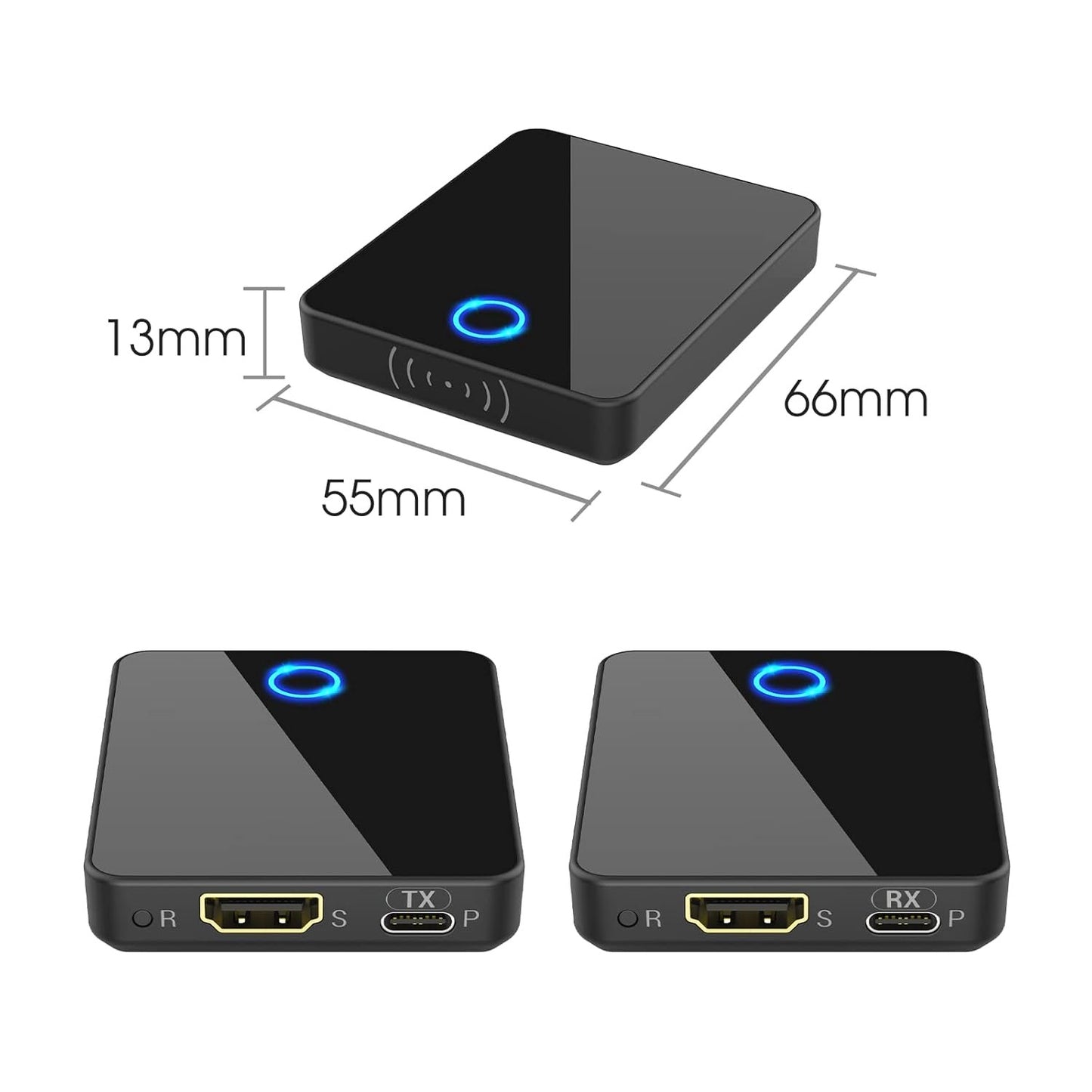 Wireless HDMI Transmitter and Receiver,Binken Wireless HDMI Extender Support 1080P@60 Hz, Support 2.4/5GHz for Streaming Video Audio from Laptop, PC, Camera,STB to HDTV Projector Model 810