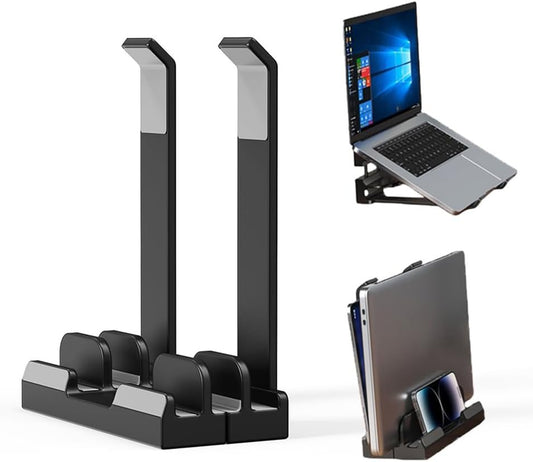 COSYIPPEE iPad Laptop Stand â€“ Adjustable Width Laptop Stand with Super Laptop Storage Ability and Three Grooves Laptop Storage Space, Best for Workspace Organization