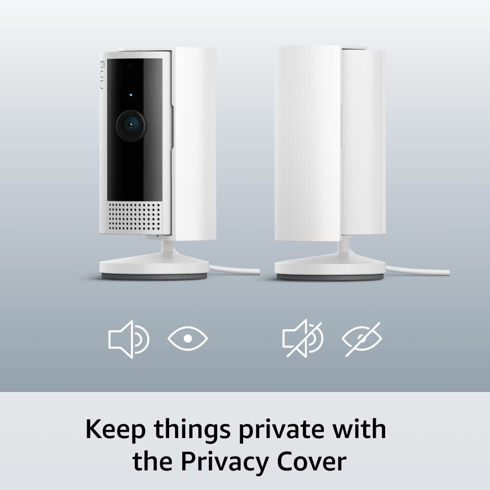 Ring Indoor Camera (2nd Gen) by Amazon | Plug-in pet Security Camera | 1080p HD Video, Privacy Cover, Wi-Fi, DIY alternative to a CCTV system | 30-day free trial of Ring Home