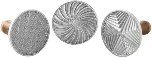 Nordic Ware 1245 Geo Cast Cookie Stamps Silver