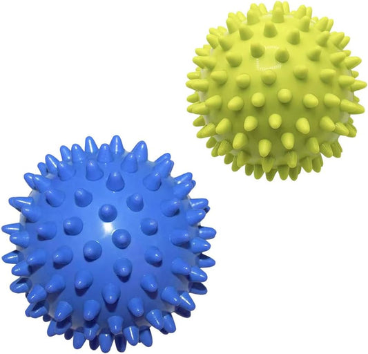 Spiky Massage Ball for Feet. Foot Massage Ball Massager for Plantar Fasciitis. All Over Body Trigger Point Therapy, Muscle Recovery, Pain Relief.Pack of 2