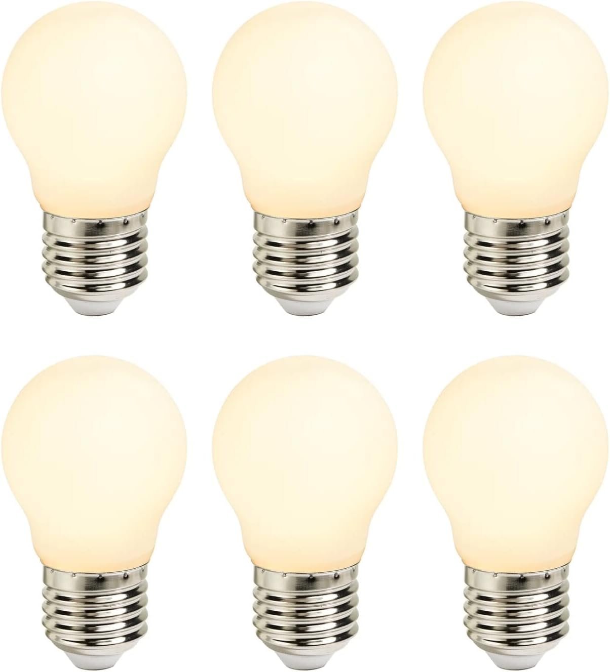 Nordlux Smart G45 Mini Globe Frosted LED Light Bulb, Dimmable, E27, 4.7W, 560 Lumens, Tuneable White 2200K-6500K, Alexa and Google - 6 Pack