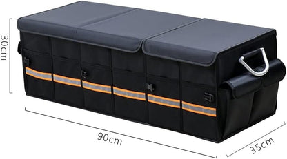 YUOCT Car Trunk Organizer Boot Bag Collapsible Trunk Organizer with Foldable Cover Aluminium Alloy Handle Reflective Strip for Auto, SUV, Truck, Minivan XL(35.4x13.8x11.8in)