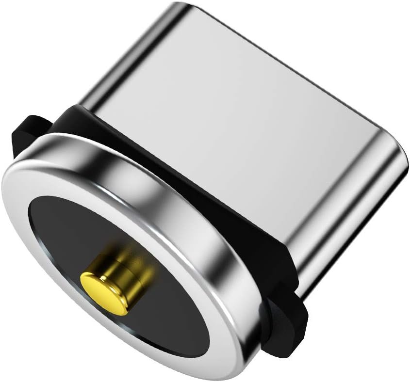 Ankndo Magnetic Connector Tip Heads [5-Pack] USB C Adapter 360 Rotating Strong Phone Cable Adapter for Type C Device