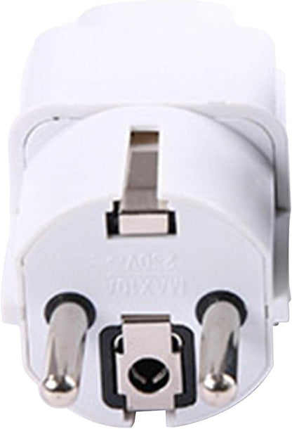 BOROCO Travel Adapter Adapter 2500 W, Universal EU Plug AC 250 V 10 A? EU Plug Universal EU Power (White)