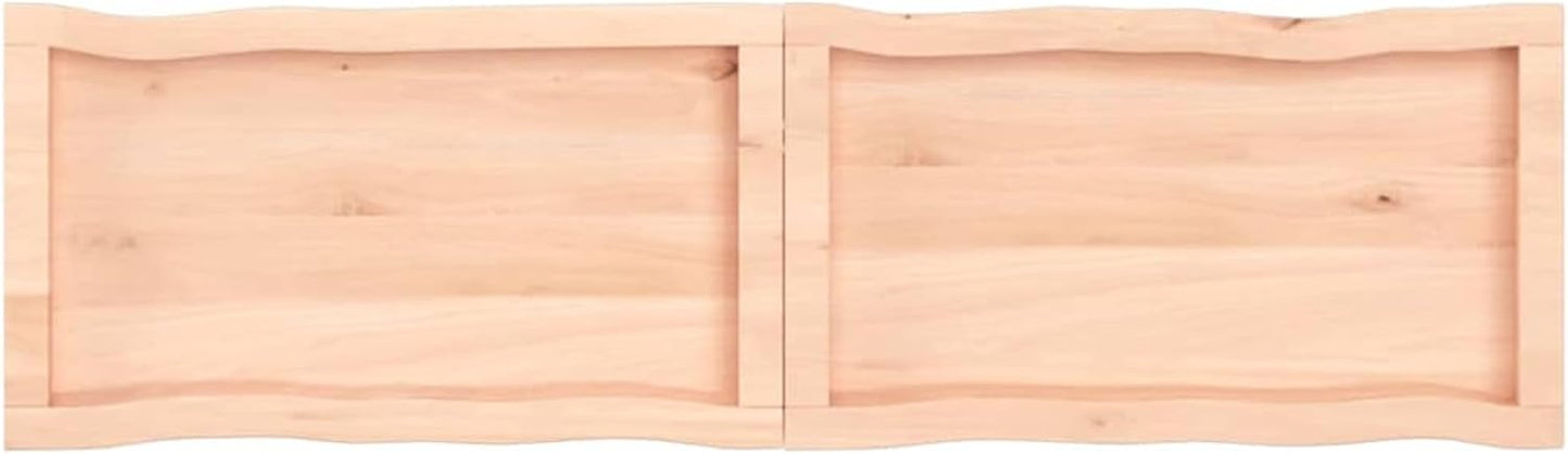 140 x 40 cm Solid Wood Table Top, Raw Edge Design, Versatile Kitchen Dining Table, Desk Surface, Ricambio Tavolo per Home & Office Use