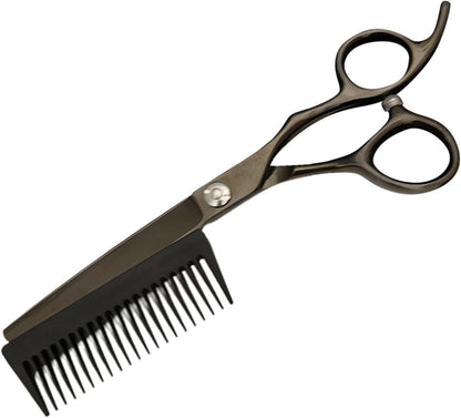 Forbici da Parrucchiere | Attrezzi Per Taglio Capelli - Forbici Sfoltitrici 2 in 1 con Pettine Rimovibile per Uomo Donna Taglio Capelli a Casa Viaggio Parrucchieri Salone Domestico Cura Personale