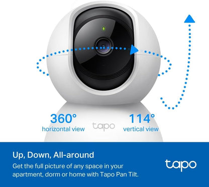 TP-Link Tapo Pan/Tilt AI Smart Home Security Wi-Fi Camera, Baby Monitor, 1080P, Motion & Person Detection, Night Vision, SD Card Slot, Voice Control, No Hub Required, 2-Pack (Tapo C200P2)