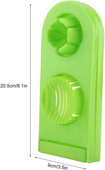 Affettatrice per uova A doppia funzione Taglierina per verdure Gadget da cucina per utensili da cucina domestici Affettatrice per fragole Affettatrice per uova sode (Grün)
