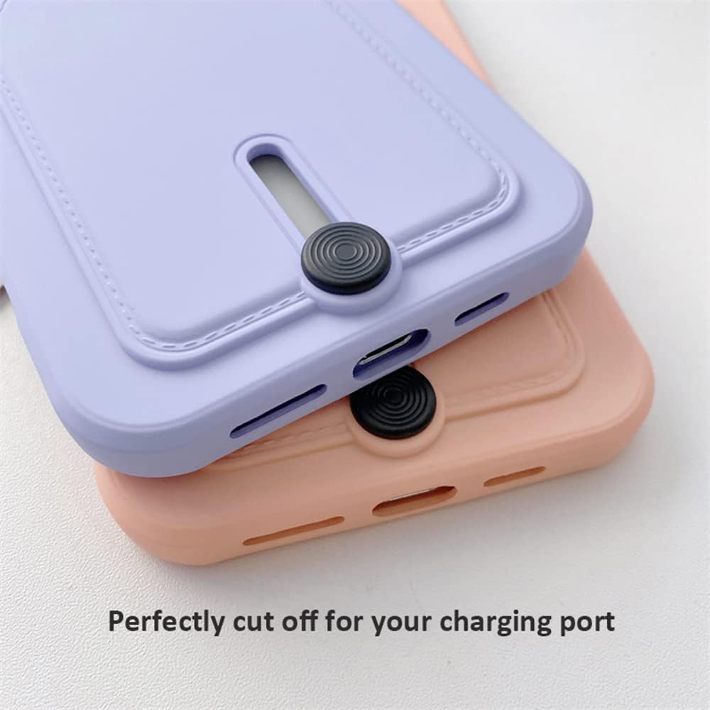 JIATAY for iPhone 11 Pro Phone Case with Card Holder [Slim + Protective] Silicone Phone Case iPhone 11 Pro Wallet Case for Women Men (Purple Blue)