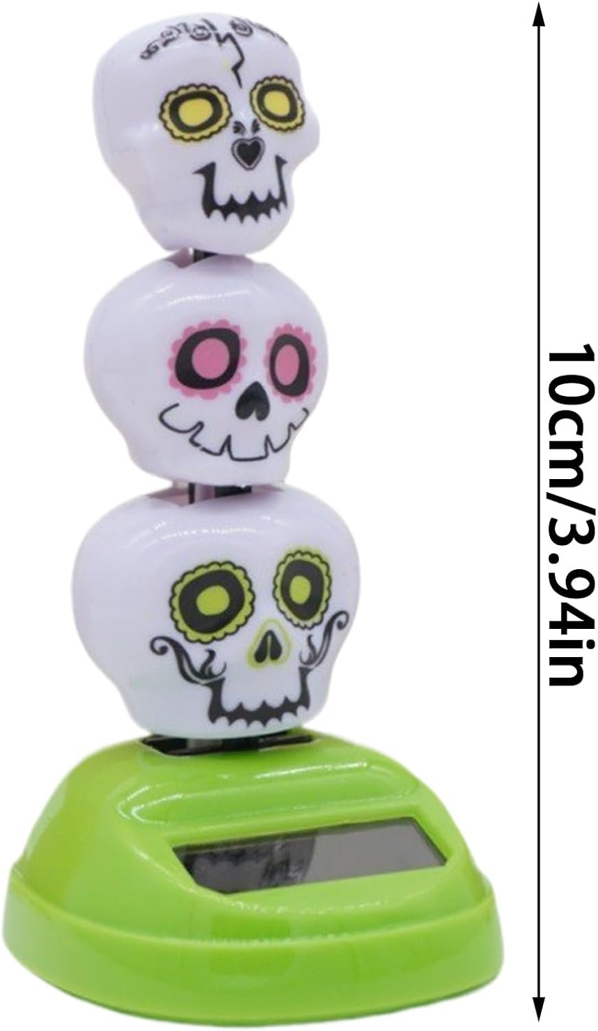 Generico Giocattoli Danzanti | Miniature Auto con 3 Teschi Oscillanti,Decorazione Tavolo, Interni Auto, Oggettistica Halloween per Feste Casa e Desktop
