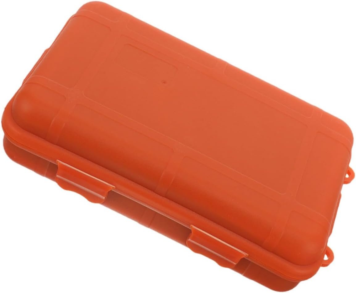 MOLUCKFU Box Survival Storage Waterproof Hard Case with Foam Outdoor Matches Tools Emergency Orange Plastic
