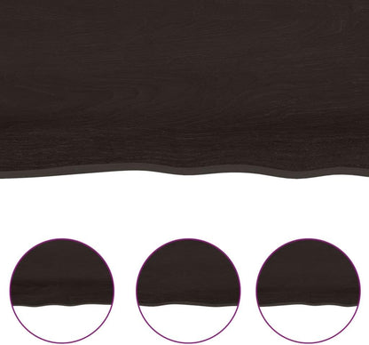 Eleganz Solid Oak Table Top 80 x 50 x 2 cm – Natural Edge, durevole & Treated for Indoor Outdoor Use – Perfect for Dining, Office or Workshop