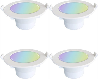 Smart WiFi Downlight FRESHIN 90mm Cutout 9W RGBCW Group Control IP44 Waterproof LED Ceiling Light Dimmable Color Changeable 2.4Ghz Only Compatible with Alexa, Google Home No Hub Required (4 Pack)